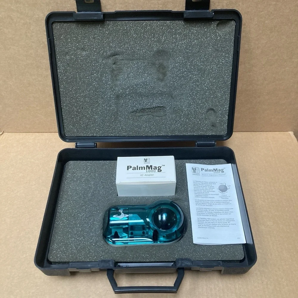 NIKKEN Magnetic Biaxial PalmMag 1000 Power Supply Adapter Hard Case Manual Works